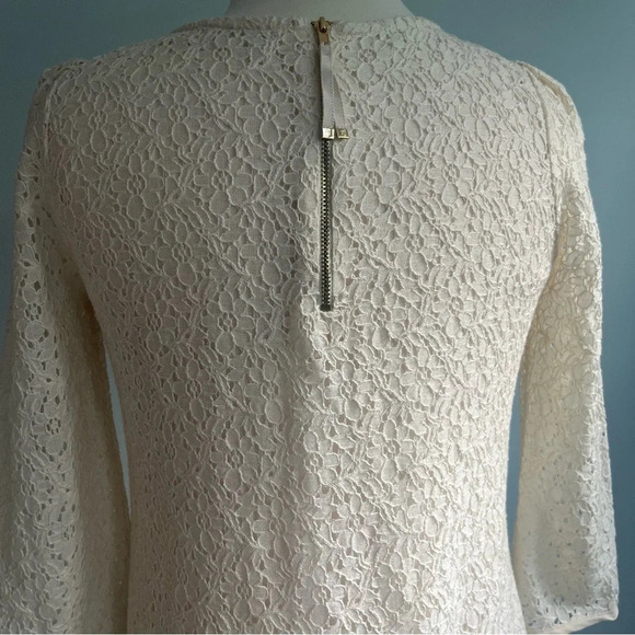 Juicy Couture Cream Lace Gold Button Shift Dress Size Medium - Picture 10 of 14